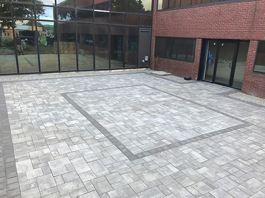 Commercial Patio installation by McCleod Tewksbury, MA